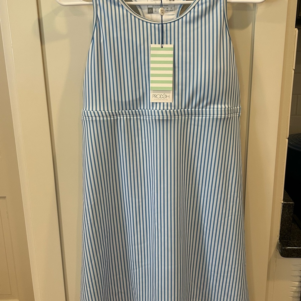 Rodo Blue and White Halter Sundress
